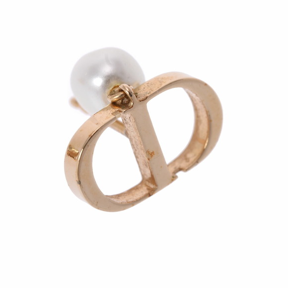 Dior PETIT CD Gold White Resin Pearl Earrings - Picture 5 of 7